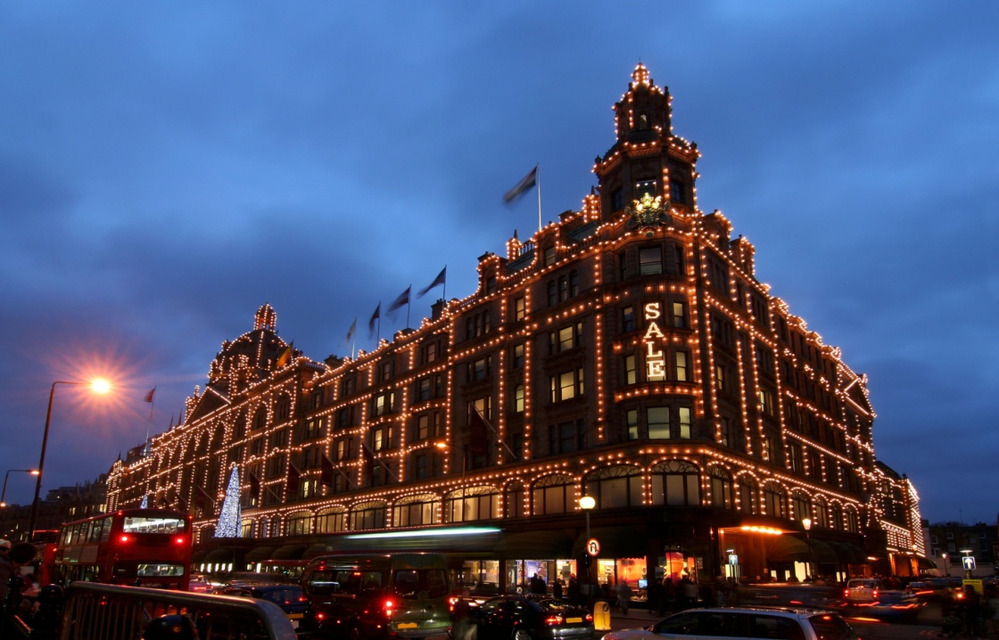 Famous London department store decorated for Christmas